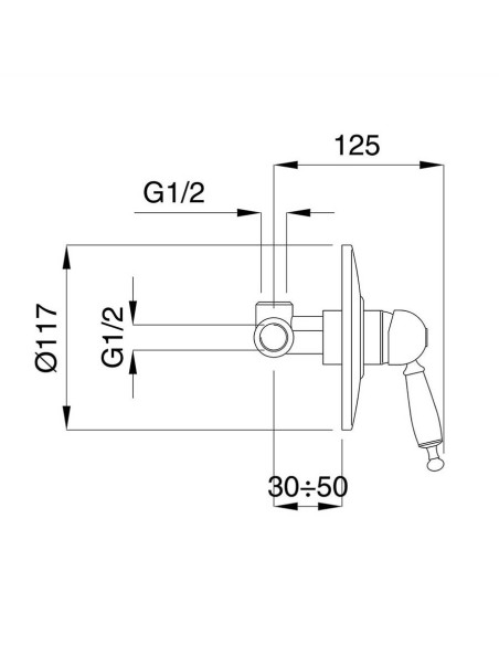 Bugnatese Oxford monocomando doccia incasso