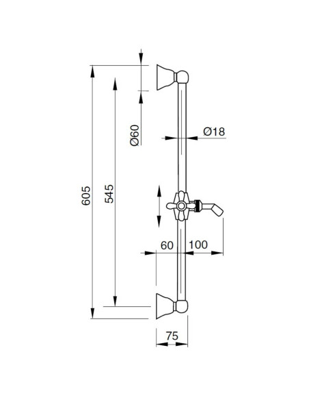 Bugnatese Oxford saliscendi completo antico con doccetta soffione