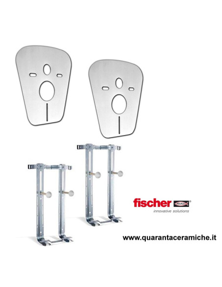 COPPIA DI STAFFE E MEMBRANE PER WC+BIDET SOSPESI