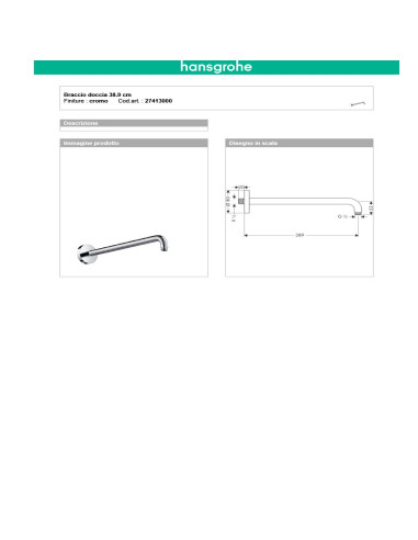 quaranta-ceramiche-soffione-tondo e braccio-Hansgrohe