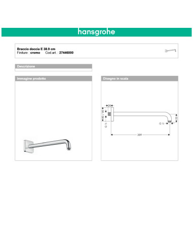 Hansgrohe Soffione Croma doccia 220 con snodo regolabile