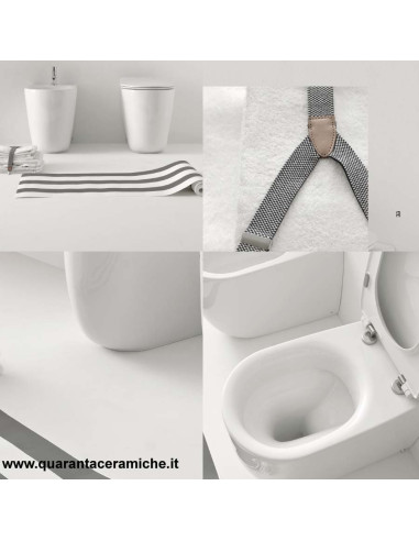 Kerasan Nolita filo muro vaso Norim, bidet e coprivaso slim soft close