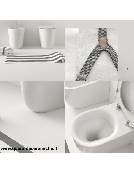 Kerasan Nolita filo muro vaso Norim, bidet e coprivaso slim soft close